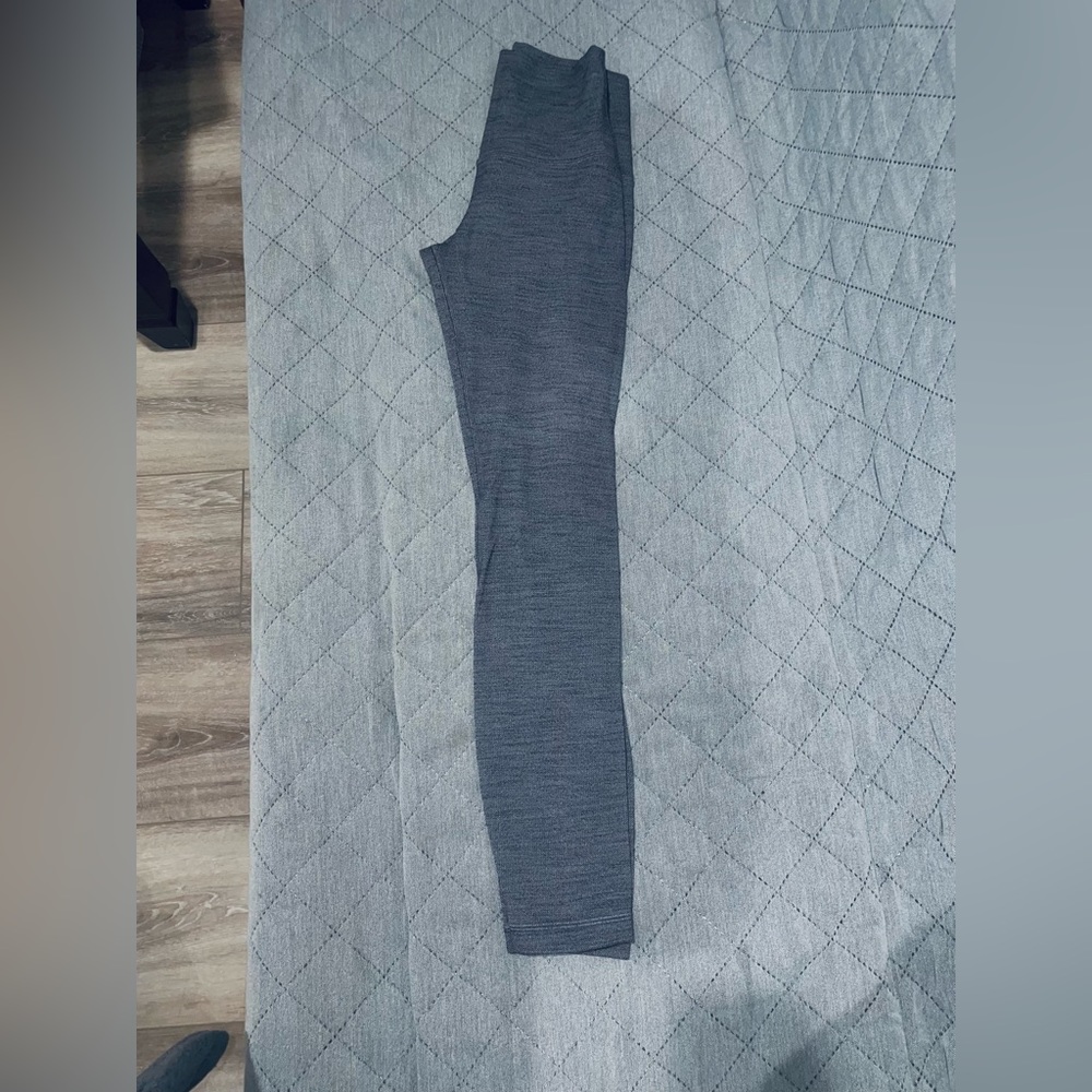 Lululemon Heathered Graphite Grey High-Waisted Wunder Under leggings, 25” inseam